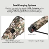 Olight Camouflage Javelot Turbo 2 Flashlight highlighting USB-C and magnetic charging options for convenience.