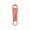 Orange bottle opener with silver Olight logo and intricate design, isolated on white background