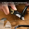 U1 Ultra utility knife cutting thick black wire showing 85 percent blade utilization rate.