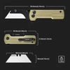 Oknife U1 Ultra pocket utility knife dimensions showing open length, folded size, blade size, and 3.25oz weight