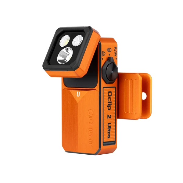 Olight Orange Oclip 2 Ultra Clip-on Light with Adjustable Head and Triple LEDs for Everyday Carry and Outdoor Use