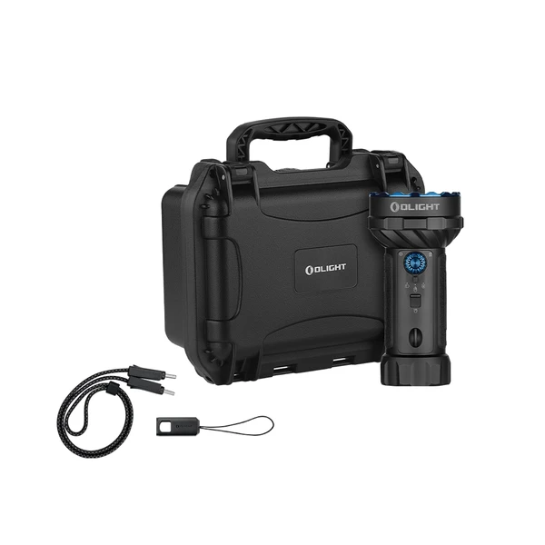 Olight Black Marauder Mini 2 Flashlight Kit with Hard Carrying Case and Lanyard for Outdoor Search and Rescue
