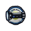Olight Marauder Mini 2 flashlight PVC patch. Round, black and blue, 10000LM 750M specifications.