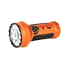 Olight Marauder Mini powerful orange flashlight with multiple LED lenses and black textured grip on white background