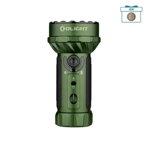 Olight Marauder Mini OD green powerful tactical flashlight with multi-LED bezel and rotary switch knob