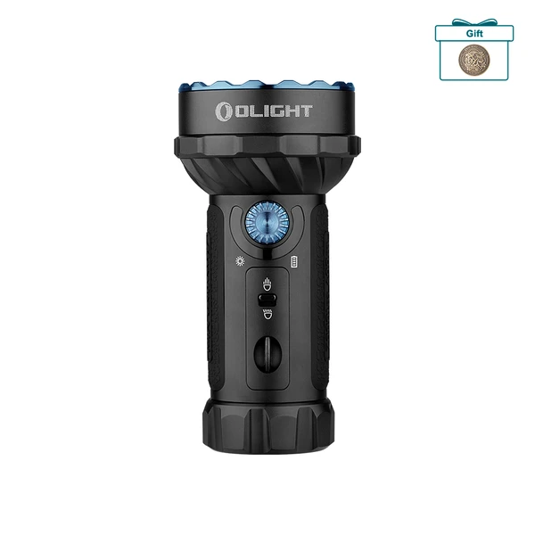 Olight Marauder Mini powerful rechargeable tactical flashlight with multi-LED lens and rotary knob switch