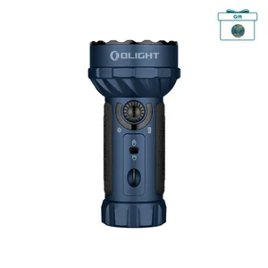 Olight Marauder Mini powerful blue rechargeable LED flashlight with multi-LED head isolated on white background