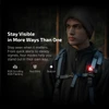 Olight Black Oclip Pro Clip-on Light with Red Blink Warning Signal on Backpack Strap for Night Hiking Safety