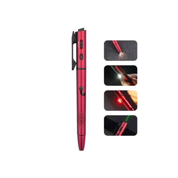 Olight Red Open 3 Penlight with Laser Pointer and LED Light for Everyday Carry