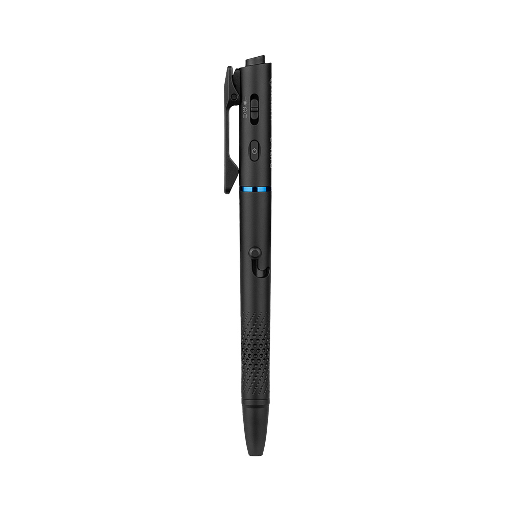 Olight Black Open 3 Penlight Vertical View with Pocket Clip and Textured Grip for EDC and Writing