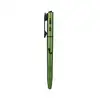 Olight Green Open 3 Penlight vertical view with textured grip pocket clip and integrated flashlight button for EDC use