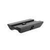Black low profile Picatinny rail mount adapter isolated on white background