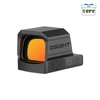 Olight Osight red dot sight with orange reflective lens on a white background