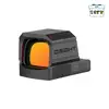 Olight Osight red dot sight with orange reflective lens on a white background