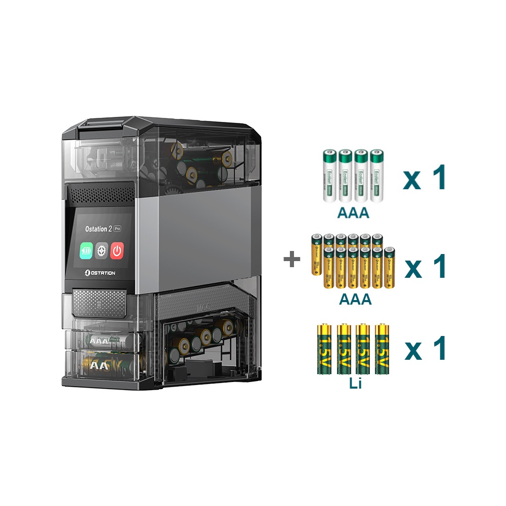 Olight Ostation 2 Pro Battery Charger Pack with Rechargeable AA and AAA Lithium Batteries for Smart Home Power Storage