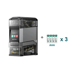 Olight Gray Ostation 2 Pro Battery Charger with Rechargeable AA and AAA Batteries for Household Device Powering