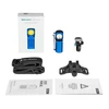 Olight Perun 2 Mini Versatile Dual Light Source Right-Angle Flashlight, headband, charging cable, and user manual