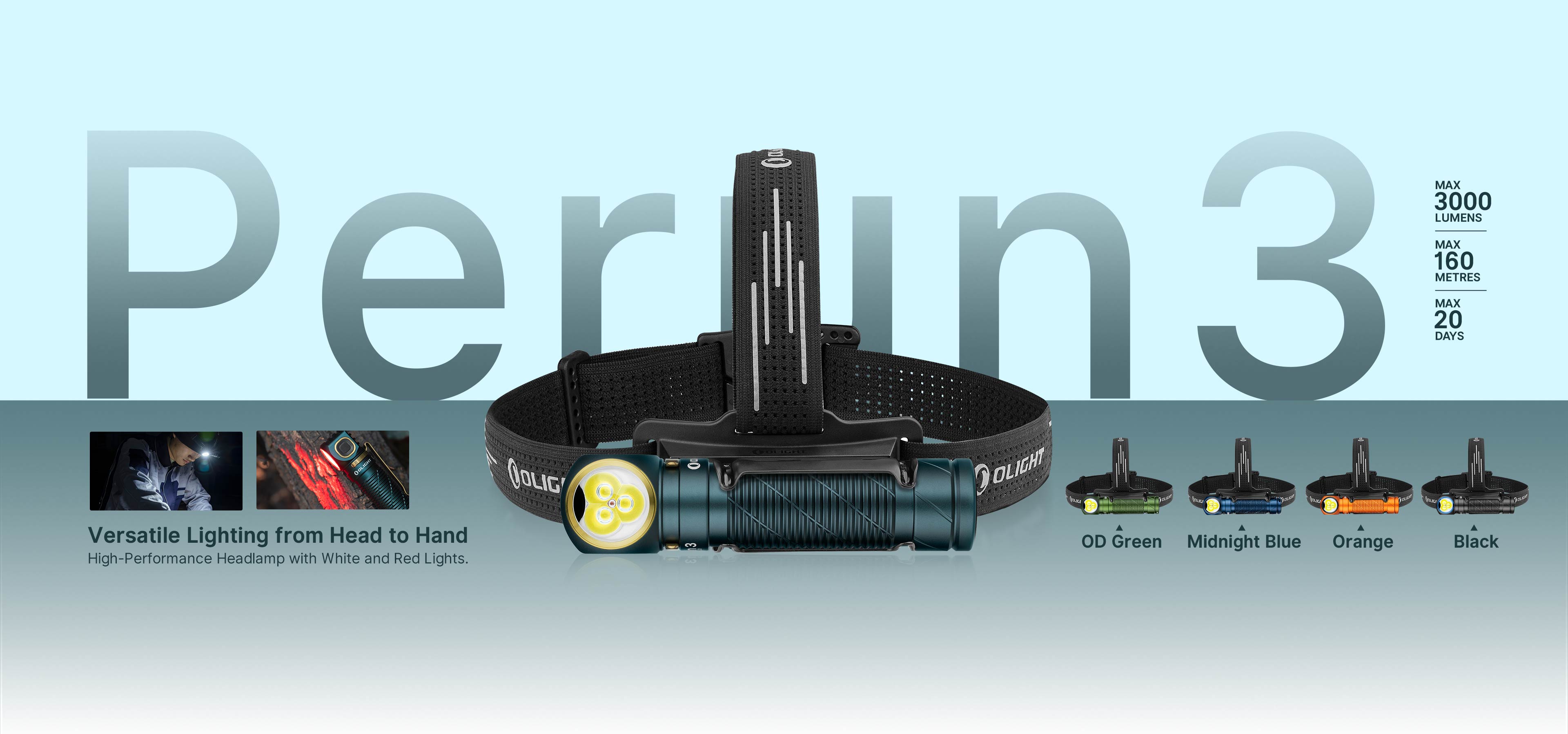 Olight Perun 3 Versatile Led Rechargeable Head Torch