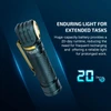 Olight Dark Teal Perun 3 Headlamp with Gold Clip, Textured Grip, and 20-day Runtime for Extended Tasks.