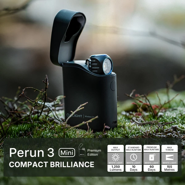 Perun 3 Mini Premium Headlamp Flashlight Dual Light USB C Power