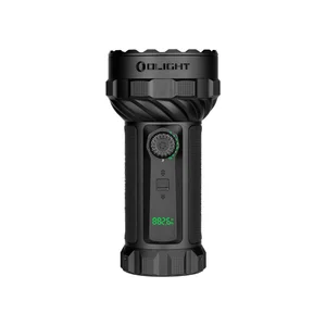 Olight Black Marauder 3 Flashlight Front View with Rotary Knob and Digital Display for Outdoor Search and Rescue