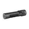 Olight Black Seeker 4 Pro Flashlight Side View with Textured Grip and Rotary Switch for Outdoor Search and Rescue