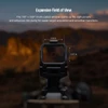 Red dot sight with 1.10 by 0.87 inch multi-coated window showing dimension measurements and wide field of view.