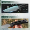 Premium DC53 steel tactical knife featuring high wear resistance HRC 61 blade and ergonomic non-slip secure grip handle
