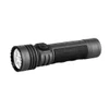 Olight Black Seeker 4 Pro Flashlight Side View with Textured Grip and Rotary Switch for Outdoor Search and Rescue