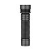 Olight Black Seeker 4 Pro Flashlight Vertical View with Textured Rubber Grip for Outdoor Camping and Search and Rescue