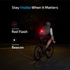 Olight Oclip 2 Pro Black Safety Light Clipped on Cyclist Jersey in Red Flash Mode for Night Cycling Visibility