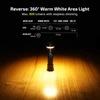 Flashlight with 360° warm white area light, max 800 lumens, stepless dimming, 2800-3200K CCT.