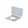 Metal bracket with a right-angle design, featuring multiple mounting holes and a central circular cutout.
