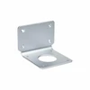 Silver metal wall mount bracket with multiple screw holes and a circular cutout for installation purposes.