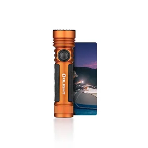 front view of Seeker 4 Pro Powerful Rechargeable Led Torch in Orange