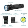 Olight Black Seeker 4 Pro Flashlight with Milled Finger Grooves and Thermal Sensor for Outdoor and Professional Use
