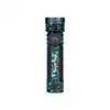 Olight Black and Blue Seeker 4 Pro Flashlight Side View with Splash Pattern for Outdoor and Everyday Carry Use