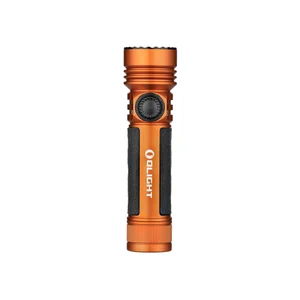 front view of Seeker 4 Pro Powerful Rechargeable Led Torch in Orange