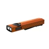 Olight Orange ArkPro Flat Flashlight Isometric View with Dual Beams and Textured Grip for EDC and Outdoor Use