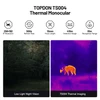 TOPDON TS004 thermal monocular specifications, low light night vision, and thermal imaging of an animal.