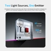 Olight Oclip 2 Ultra dual R-UV emitter close-up showcasing integrated 40lm red and 800mW UV light sources for versatile use