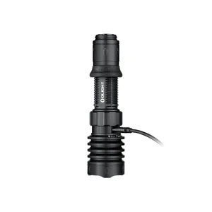 front view of Warrior X 4 2600 lumens Long Throw Tactical Torch in black 