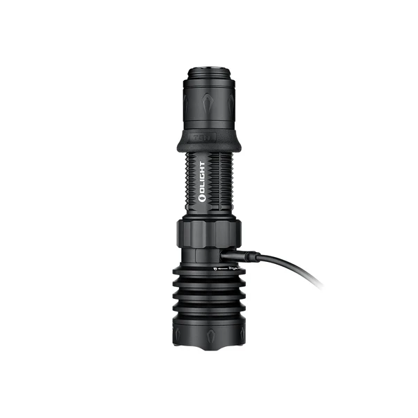 front view of Warrior X 4 2600 lumens Long Throw Tactical Torch in black 