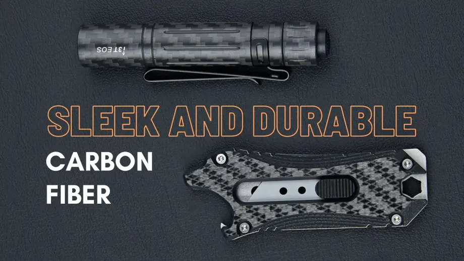 Sleek and Durable - Carbon Fiber Flashlight And Utility Knife