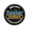 Olight Seeker Sunday Round Metal Badge in Blue and Yellow featuring Illuminate Your Sunday for Collectible EDC Gear fans